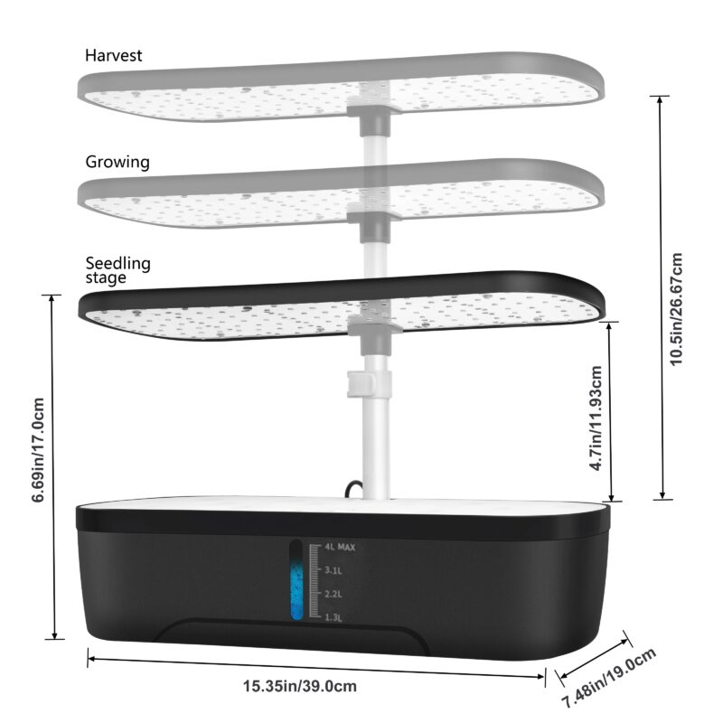 12-Pod Hydroponic System with LED Grow Light - Image 2